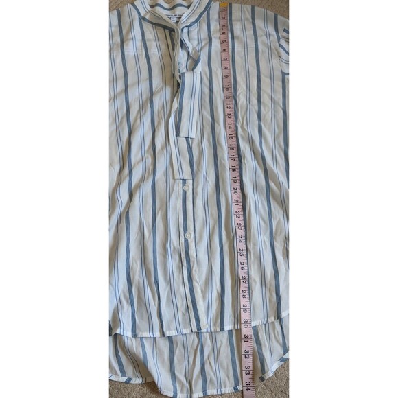 Elizabeth And James Women's Button Front Hi-Lo Striped Semi-Sheer Preppy Boho XL - Picture 4 of 8